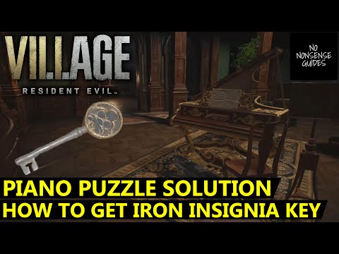 Resident Evil Village Piano Puzzle Solution - How to Get Iron Insignia Key - Opera Hall