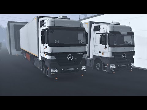 ETS 2 1.42 Promods 2.57 Convoy Multiplayer with mods Mercedes Actros MP2 / MP3 (Győr-Maribor)