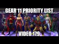 Gear 11 Priority List | DC Legends Mobile Game | Video 179