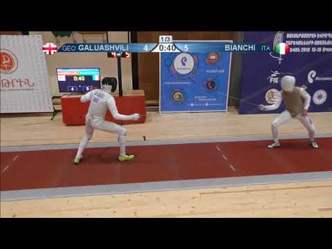 FE 2018 T32 13 M F Individual Yerevan ARM U23 European Championships RED BIANCHI ITA vs GALUASHVILI