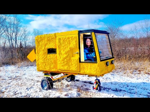 Building The Ultimate Drivable Micro Camper - Full Build + Winter Night Adventure