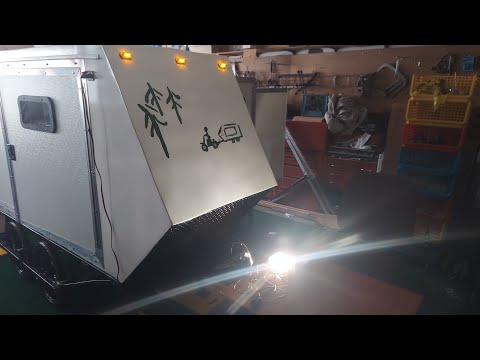 Bicycle Camper Trailer with slide-out.  Room tour Project Rap Up V92