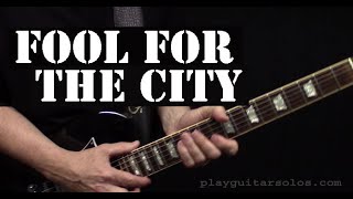Foghat Fool For The City  All Chords and Leads