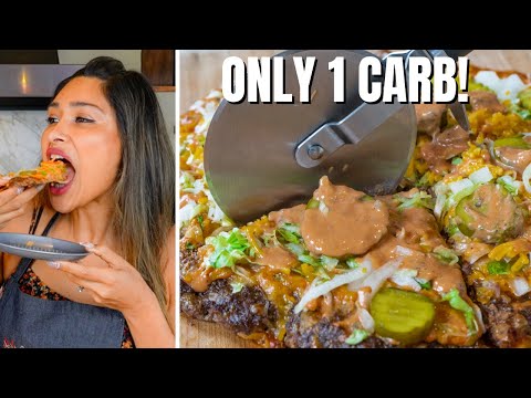 ONE CARB KETO PIZZA! How to Make Keto Meatza Pizza! Keto Big Mac Pizza Recipe