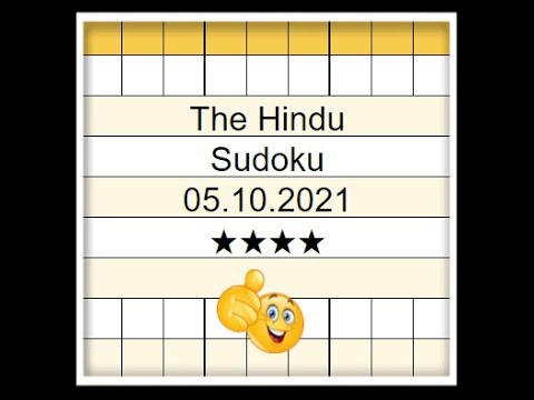 The Hindu Sudoku 4 Star Step by Step Solution | 05.10.2021 | Difficulty Level ★★★★