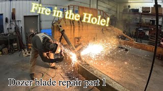 Dresser TD-25G blade repair | line boring and welding. Part 1