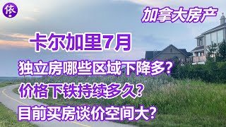 Download the video "加拿大卡尔加里7月房产，独立房价格哪些区域下降多？目前买房，谈价空间大吗？"
