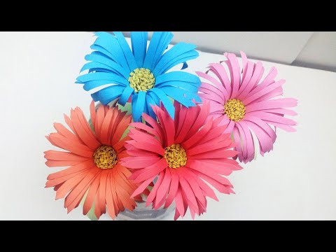 How to Make Aster Flower out of Colour Paper - Easy Way to Make Paper Flowers Step by Step DIY Folds
