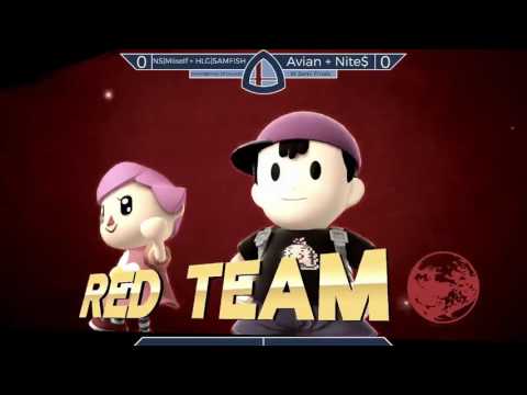 Sm4sh@Mines 36   NS|Miiself + HLG|SAMFISH Vs. Avian + Nite$ - Doubles Winners Semifinals
