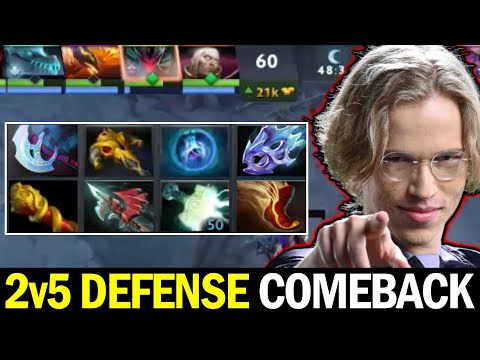 TOPSON Comeback with 7.27c Favorite Hero — 2v5 Try Hard Defense