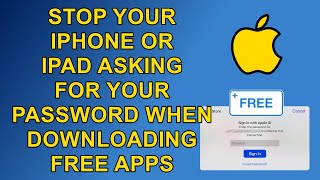 iPhone or iPad Turn Off the need for a Password for Free Purchases