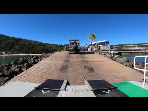 Fraser Island - River Heads to Kingfisher Bay Wharf Ferry with Camper Trailer