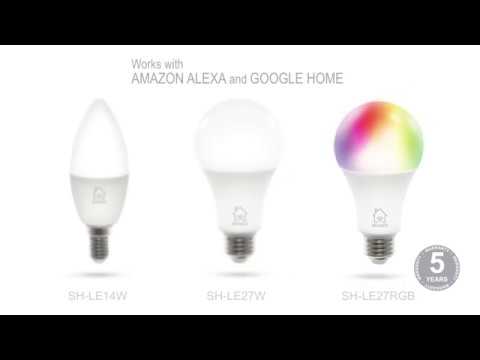 DELTACO SMART HOME LED lempa, E14, WiFI 2.4GHz, 5W, 470lm, pritemdoma, 2700K-6500K, 220-240V, RGB SH-LE14RGB video