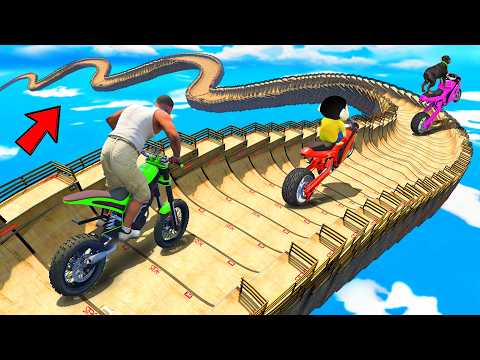 SHINCHAN AND FRANKLIN WENT INTO THE CRAZY CURVY MEGA RAMP PARKOUR CHALLENGE GTA 5