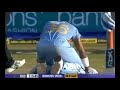 Sreesanth gets hit in the head by a shot by MS Dhoni  I   India vs Australia , 2nd ODI, Kochi