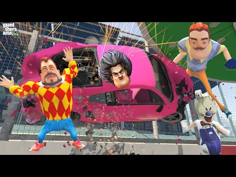 ARABA PARÇALAMA CHALLENGE 😱 GTA 5 Dark Riddle - Scary Teacher - Hello Neighbor