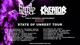 Lamb of God – State Of Unrest Tour 2020 w/ Kreator (EU/UK) Thumbnail