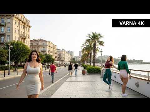 Walking Tour of Varna Bulgaria | 4K Ultra HD Streets, Seaside & City Life