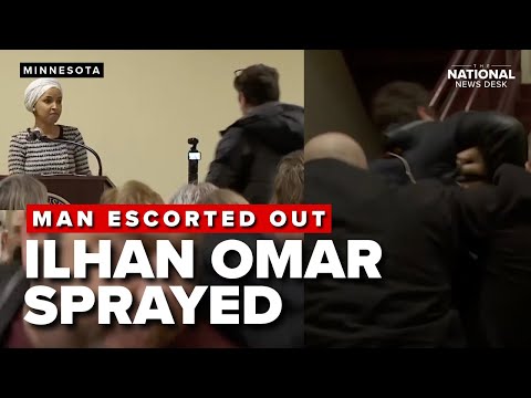 Ilhan Omar gets sprayed with unknown substance at town hall: Man escorted out