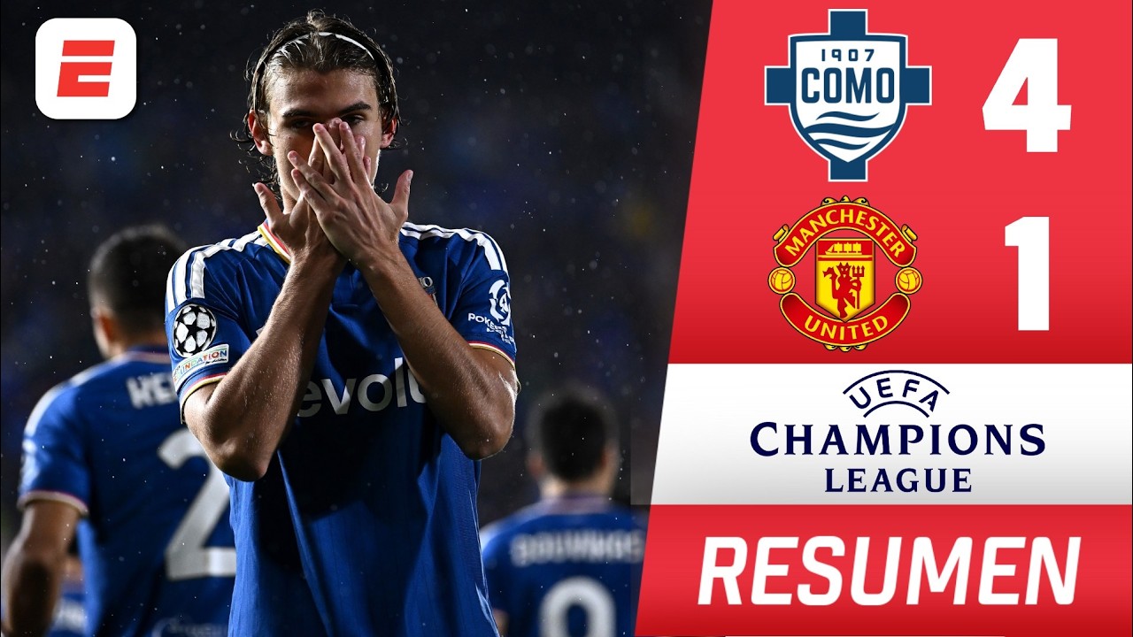 PURA MAGIA de NICO PAZ vs MANCHESTER UNITED. GOLAZOS y DOBLETE en triunfo de COMO | Champions League