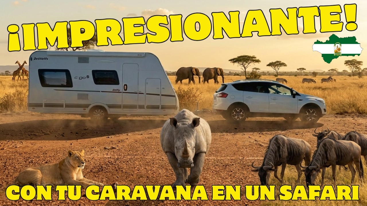 😲 ¡¡ Safari con tu propia autocaravana !! Entre animales salvajes..