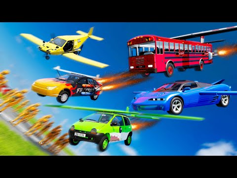 Flying Car Fight #5 - Who is better? - Beamng drive - Beamng drive