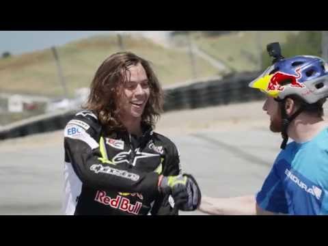 Aaron Colton and Danny MacAskill at the Corkscrew