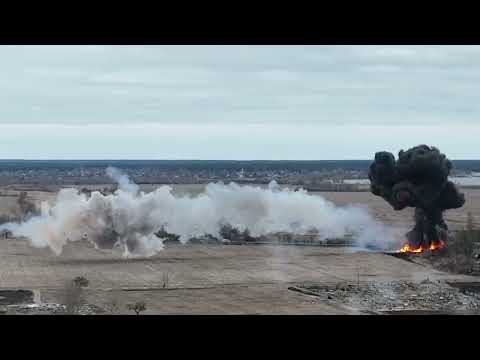 Mi-24 or Mi-35 Russians helicopter most likely shut down by a Polish "thunderbolt - Piorun".