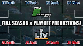 FULL 2020 NFL PREDICTIONS SHOW! | Record For Each Team & Complete Playoff Bracket!
