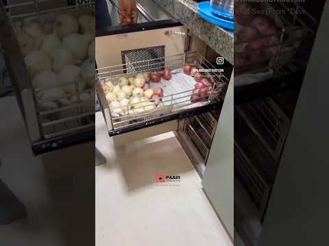 Sleek & Modern Modular Kitchen with Acrylic Finish & Smart Storage | wicker basket  #steelmeshdrawer