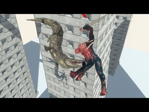 PURUSSAURUS ON WOBBLY BUILDING vs EVERY UNIT - Animal Revolt Battle Simulator