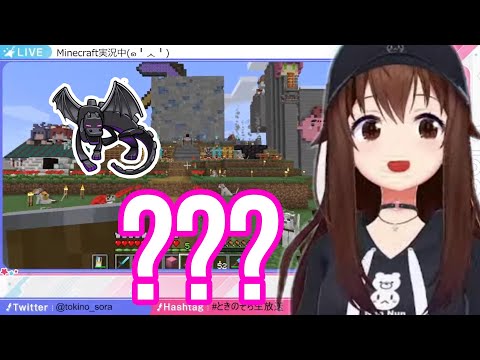 Tokino Sora Is Terrified By Kaela's Temple Guard | Minecraft [Hololive/Sub]