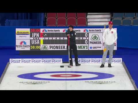 #wmcc2019 [4v5-1E] Toe-tapping Shuster(CAN) channels Madeleine Dupont vs Matsumura(JPN)