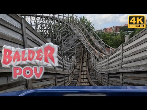 Balder POV (Front Row, 4K 60FPS), Liseberg Intamin Pre-Fabricated Wood Coaster | Non-Copyright
