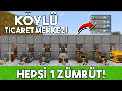 Minecraft 1.21 Kolay KÖYLÜ Ticaret Merkezi Yapımı | HEPSİ 1 ZÜMRÜT!