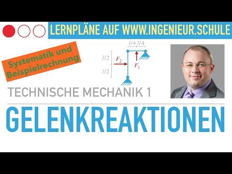 Auflagerreaktionen, Gelenkreaktionen, Aufgabe  – Technische Mechanik 1