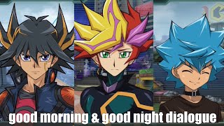 all character’s good morning and good night dialogue (cross duel | en)