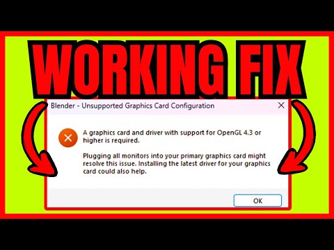 Blender Unsupported Graphics Card Or Driver OpenGL (2026 WORKING FIX)