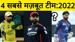 IPL 2022: Top 4 Most Strongest Teams for Qualification | DC or RCB?