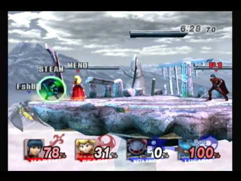I (Marth) & Meno (Peach) vs. Fishbait (Meta Knight) & Steam (Lucario) 2