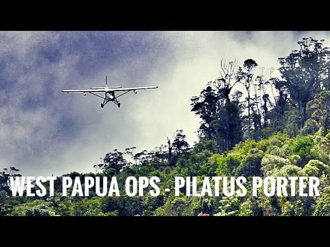 Papua Bush Pilot: Landing & Taking Off on a Mountain Strip. Pilatus Porter