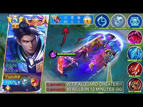 80 KILLS in 10 MINS?! When Global Alucard Abuse No Cooldown + Abnormal Lifesteal Bug (world record😱)