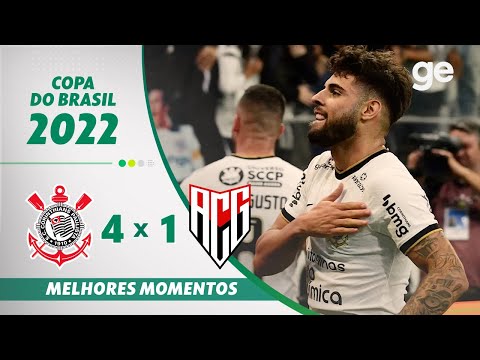 CORINTHIANS 4 X 1 ATLÉTICO-GO | MELHORES MOMENTOS | QUARTAS DE FINAL COPA DO BRASIL 2022 | ge.globo