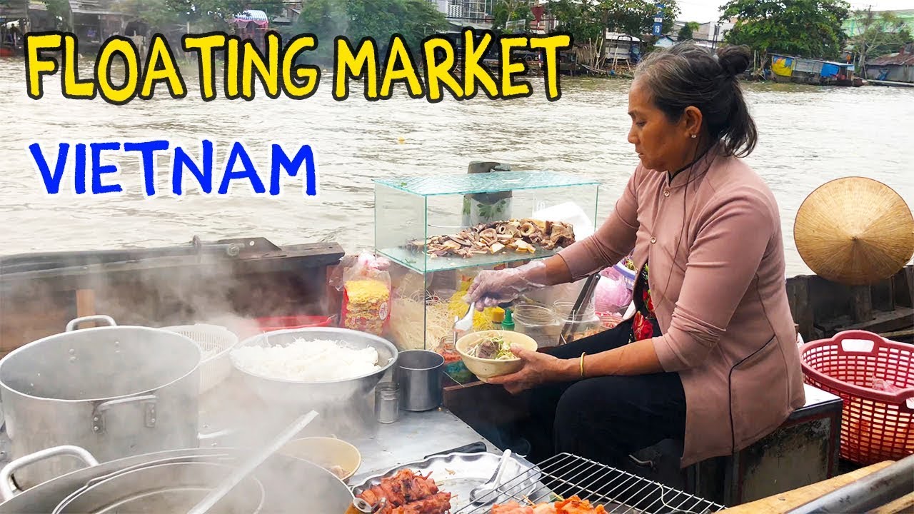 NOODLES on a Boat: FLOATING MARKET Tour of Mekong Delta VIETNAM