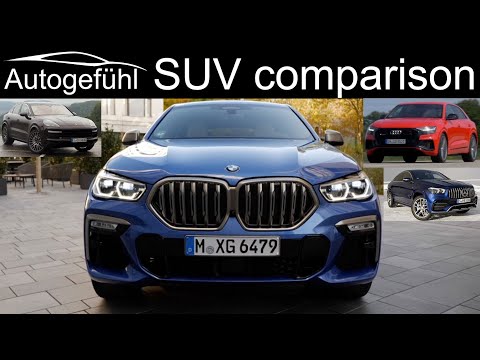 Mercedes GLE Coupé 53 AMG vs BMW X6 M50i vs Audi SQ8 vs Porsche Cayenne Turbo Coupé comparison SUV