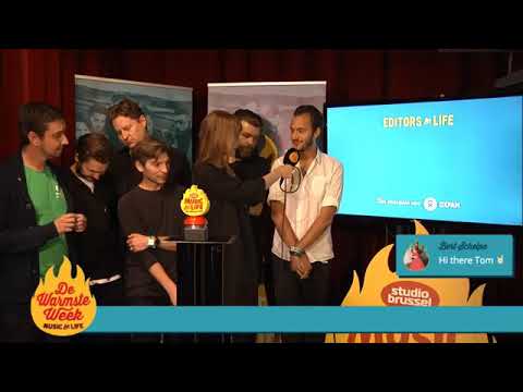 Editors - Studio Brussel Music for Life Fundraising Video 18th September 2017