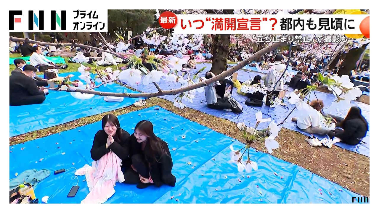 花見シーズン到来か 都内は花見客でにぎわうも”満開宣言”27日以降に持ち越し 広島・大分では桜の枝が折られるなど被害（2026年03月27日）