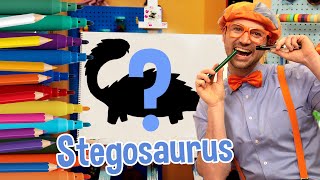 How To Draw A Stegosaurus | Draw with Blippi! | Kids Art Videos | Drawing Tutorial