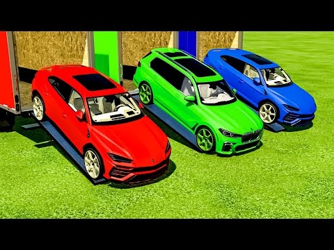 TRANSPORTING LAMBORGHINI URUS & BMW X7 CARS WITH ISUZU TRUCKS - Farming Simulator 22