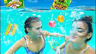 Trying SOUR CANDY Underwater Challenge!